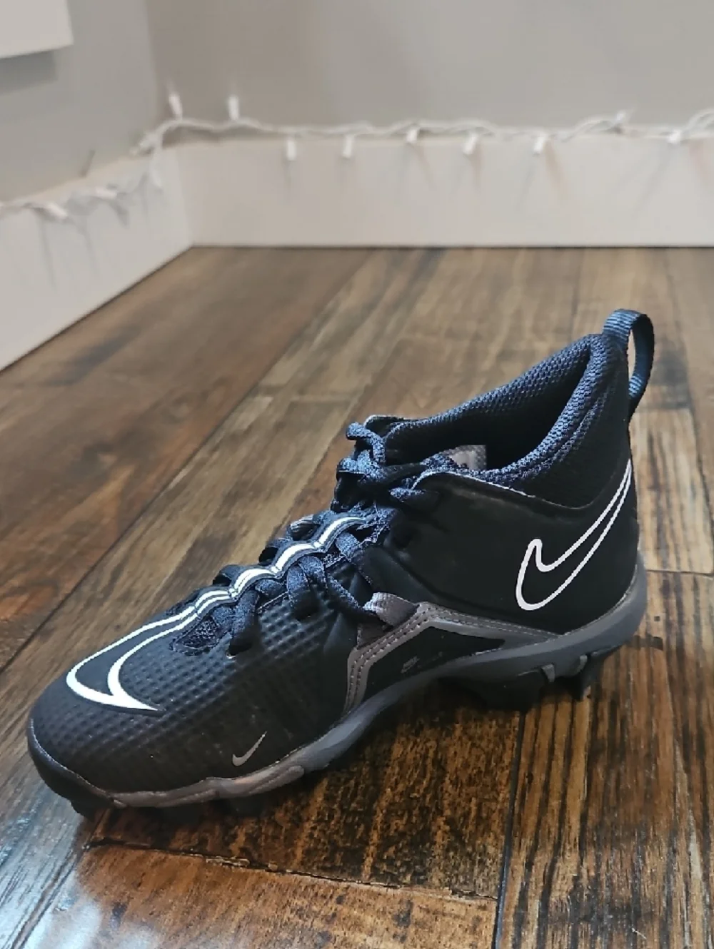 Nike Kids Black and Gray Alpha Menace 3‎ Shark Football Cleats